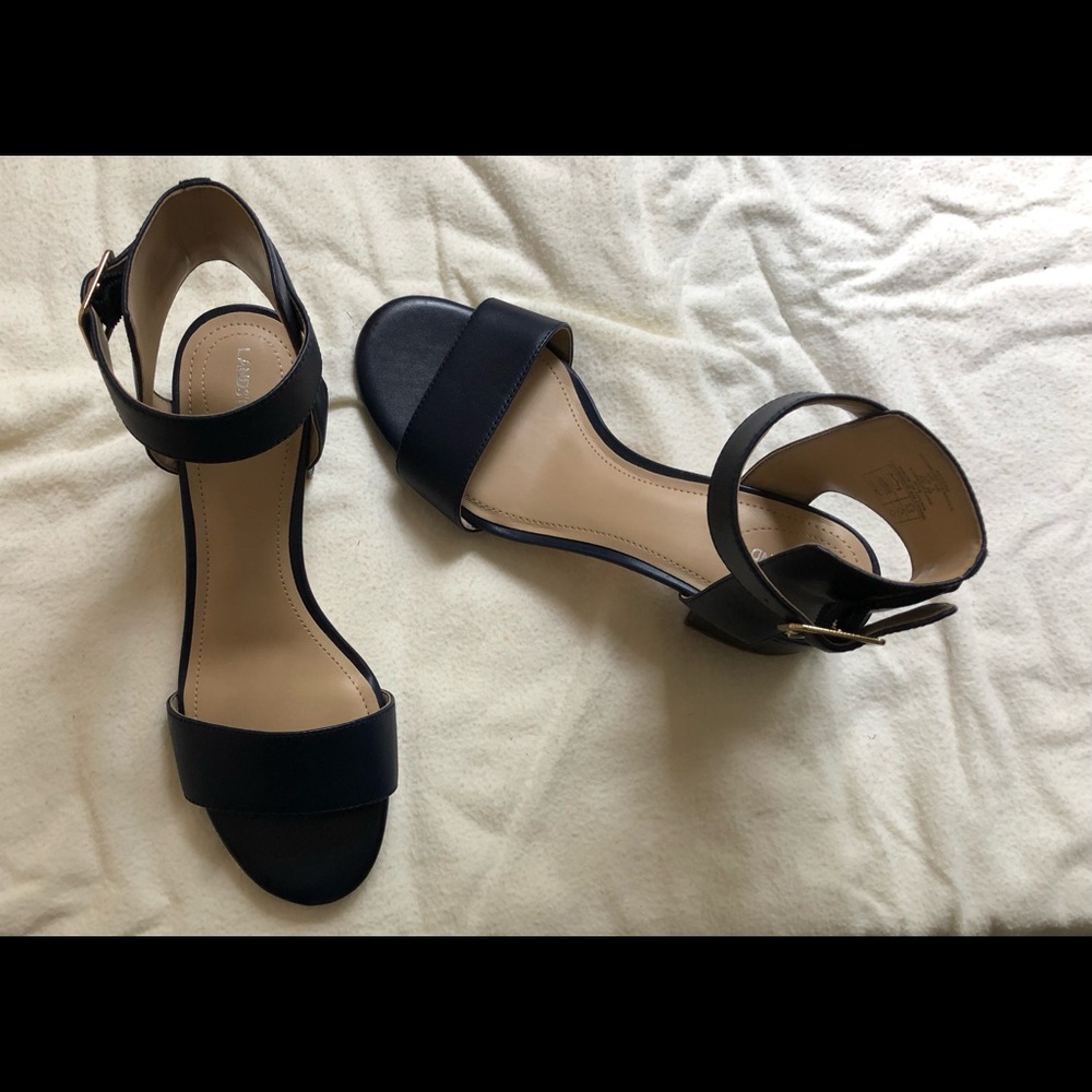 Land’s End Navy Ankle Strap Sandals - Picture 3 of 4